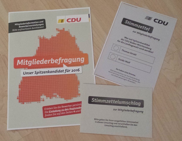 Wahlunterlagen der CDU Mitgliederbefragung 2014